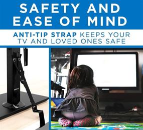 img 2 attached to 📺 Mount-It! Table Top Swivel TV Stand Riser: Versatile, Adjustable Stand for 37-70in TVs, Stable Anti-Tip Strap, Swivel, Tilt, and Height Adjustable with 600x400mm VESA Compatibility – Holds Up to 77lbs