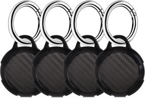 img 4 attached to 🔑 MOFREE AirTags Holder Case - 4 Pack, Lightweight Hard Full Body Protective Cover with Key Chain, Anti-Loss Design - Compatible with Apple AirTags 2021 (Black)