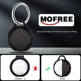 img 1 attached to 🔑 MOFREE AirTags Holder Case - 4 Pack, Lightweight Hard Full Body Protective Cover with Key Chain, Anti-Loss Design - Compatible with Apple AirTags 2021 (Black)