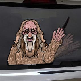 img 4 attached to Улучшенные наклейки для заднего стеклоочистителя Bigfoot Sasquatch с задним декоративным декалем для автомобиля