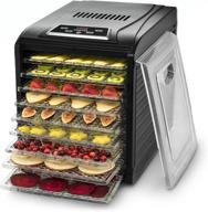 🌱 gourmia gfd1950 premium electric food dehydrator machine - digital timer and temperature control - 9 drying trays - beef jerky, herbs, fruit leather, and more - bpa free - black logo