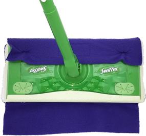img 1 attached to 🧹 Xanitize Wet Mop Pads for Sweeper - Double-Sided Fleece & Terry Cloth - Washable Reusable (4-Pack) - Standard Size, Purple, Blue, Green, Pink