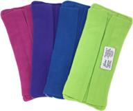 🧹 xanitize wet mop pads for sweeper - double-sided fleece & terry cloth - washable reusable (4-pack) - standard size, purple, blue, green, pink logo