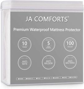 img 4 attached to JA COMFORTS Waterproof Bed Mattress Protector Twin Size - Terry Cotton Cover, 5-Sided Deep Pocket, White - Ensure Optimal Bedding Protection!