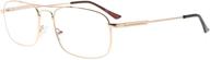 eyekepper blue light blocking readers: memory titanium computer reading glasses for men and women – transparent lens (gold,+1.25) logo