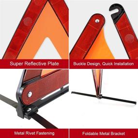img 2 attached to 🚦 Foldable Warning Triangles Kit, 3-Pack of Reflective Road Safety Triangle Signs with Storage Case - DOT Approved and Funlove