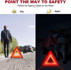 img 1 attached to 🚦 Foldable Warning Triangles Kit, 3-Pack of Reflective Road Safety Triangle Signs with Storage Case - DOT Approved and Funlove