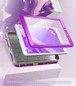 img 2 attached to 📱 Popshine Marble Series Samsung Galaxy Tab A 8.0 2019 Case, SM-T290/SM-T295 Model - Full Body 360 Degree Protective Folio Cover with Built-in Screen Protector, Liquid Marble Purple Design