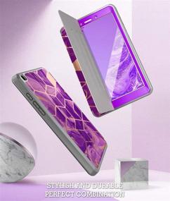 img 1 attached to 📱 Popshine Marble Series Samsung Galaxy Tab A 8.0 2019 Case, SM-T290/SM-T295 Model - Full Body 360 Degree Protective Folio Cover with Built-in Screen Protector, Liquid Marble Purple Design