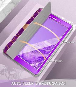 img 3 attached to 📱 Popshine Marble Series Samsung Galaxy Tab A 8.0 2019 Case, SM-T290/SM-T295 Model - Full Body 360 Degree Protective Folio Cover with Built-in Screen Protector, Liquid Marble Purple Design