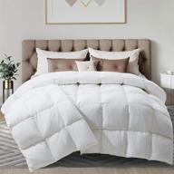premium white goose down comforter | queen size duvet insert (90x90 inch) logo