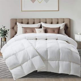 img 4 attached to Premium White Goose Down Comforter | Queen Size Duvet Insert (90x90 Inch)