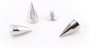 img 3 attached to 🔩 100 Sets Silver Bullet Cone Spike and Stud Metal Screw Back for DIY Leather Craft: Cool Rivets, Punk Stud, Coincal Layer - 7mm x 15mm