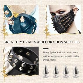 img 1 attached to 🔩 100 Sets Silver Bullet Cone Spike and Stud Metal Screw Back for DIY Leather Craft: Cool Rivets, Punk Stud, Coincal Layer - 7mm x 15mm