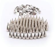 🔩 100 sets silver bullet cone spike and stud metal screw back for diy leather craft: cool rivets, punk stud, coincal layer - 7mm x 15mm logo