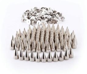 img 4 attached to 🔩 100 Sets Silver Bullet Cone Spike and Stud Metal Screw Back for DIY Leather Craft: Cool Rivets, Punk Stud, Coincal Layer - 7mm x 15mm