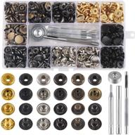 🔗 132-piece leather snap fasteners set, msdada 12.5mm metal snap buttons with 4 fixing tools, sewing snaps for clothing, leathercraft, bracelets, jeans, jackets, bags, belts logo