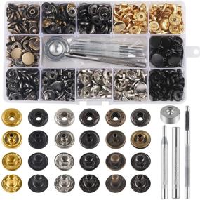 img 4 attached to 🔗 132-Piece Leather Snap Fasteners Set, MSDADA 12.5mm Metal Snap Buttons with 4 Fixing Tools, Sewing Snaps for Clothing, Leathercraft, Bracelets, Jeans, Jackets, Bags, Belts