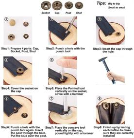 img 2 attached to 🔗 132-Piece Leather Snap Fasteners Set, MSDADA 12.5mm Metal Snap Buttons with 4 Fixing Tools, Sewing Snaps for Clothing, Leathercraft, Bracelets, Jeans, Jackets, Bags, Belts