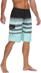 img 3 attached to 🩳 Stay Comfortable and Stylish with unitop Men's Quick Dry Striped Swimming Trunks