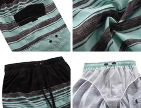 img 1 attached to 🩳 Stay Comfortable and Stylish with unitop Men's Quick Dry Striped Swimming Trunks