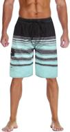 🩳 stay comfortable and stylish with unitop men's quick dry striped swimming trunks logo