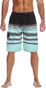 img 4 attached to 🩳 Stay Comfortable and Stylish with unitop Men's Quick Dry Striped Swimming Trunks