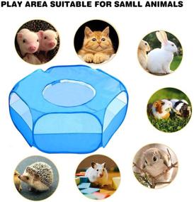 img 1 attached to 🐇 LISINAN Portable Small Animals Playpen: The Ultimate Pet Exercise Fence for Rabbits, Hamsters, and More!