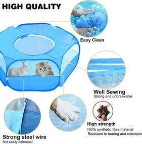 img 3 attached to 🐇 LISINAN Portable Small Animals Playpen: The Ultimate Pet Exercise Fence for Rabbits, Hamsters, and More!