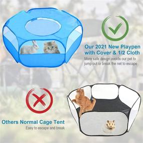 img 2 attached to 🐇 LISINAN Portable Small Animals Playpen: The Ultimate Pet Exercise Fence for Rabbits, Hamsters, and More!