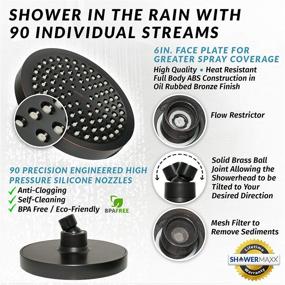 img 1 attached to 🚿 ShowerMaxx Luxury Spa Series: 6 inch Round High Pressure Rainfall Shower Head in Oil Rubbed Bronze Finish