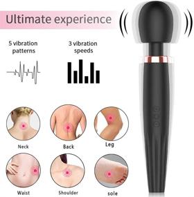 img 2 attached to Ultimate Pain Relief Experience: Rechargeable Massage Wand with 3 Speeds for Complete Muscle Relaxation - Black