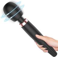 ultimate pain relief experience: rechargeable massage wand with 3 speeds for complete muscle relaxation - black logo