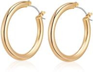 chunky earrings women circle huggie logo