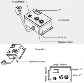 img 1 attached to 🔌 Splitvolt NEMA 10-30/10-30 Сплиттер-переключатель для сушилки и электромобиля - двойной адаптер с двумя 10-30 розетками, автоматическим переключением мощности, защитным выключателем и реальным отображением - зарядное устройство для электромобиля 24 А, 240 В