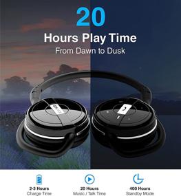 img 1 attached to 🎧 Беспроводные наушники Kinivo BTH240 Bluetooth: черные, накладные, с функцией Bluetooth, громкой связи, микрофоном и чехлом для путешествий.