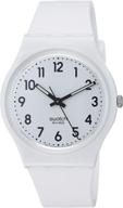 часы swatch gent standard с белым силиконовым ремешком, кварцевые, для повседневной носки, 16 мм (модель: gw151o) логотип