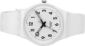 img 2 attached to Часы Swatch GENT STANDARD с белым силиконовым ремешком, кварцевые, для повседневной носки, 16 мм (модель: GW151O)