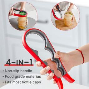 img 2 attached to 🔓 Jar Bottle Opener Non Slip Jar Gripper - 5 in 1 Multi Function Non-Slip Opener for Weak, Senior, Arthritis Hands (3-piece set)