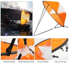 img 3 attached to 🚣 VGEBY 42-Inch Foldable Wind Sail for Kayaks, Canoes & Inflatable Boats - Adventure Paddle Sail with Wind Paddle Downwind Efficiency