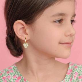 img 3 attached to 💎 Sparkling Initial Earrings: Sterling Silver Plated Girls' Jewelry