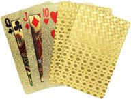 🃏 waterproof poker cards - flexible and easy to shuffle deck of cards for magic tricks, table games, pool and beach water card games (gold) logo