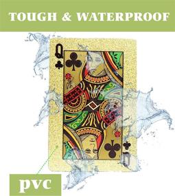 img 2 attached to 🃏 Waterproof Poker Cards - Flexible and Easy to Shuffle Deck of Cards for Magic Tricks, Table Games, Pool and Beach Water Card Games (Gold)