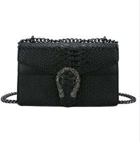 img 1 attached to Leather Shoulder Chain Purse Women Women's Handbags & Wallets