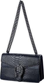img 2 attached to Leather Shoulder Chain Purse Women Women's Handbags & Wallets