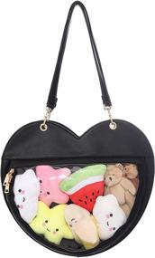 img 3 attached to 💖 Fascinating Transparent Heart-Shaped Candy Leather Handbag: Kawaii Transparent Backpack, Love Heart Crossbody Bag, Lolita Ita-Bag