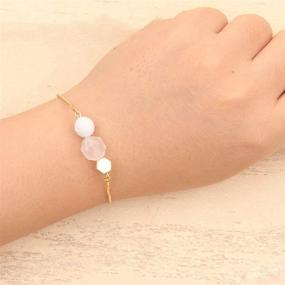 img 3 attached to 🌸 Jardme Essential Oil Diffuser Bracelet with Lava and Rose Quartz Gemstones - Adjustable Gold Bracelet