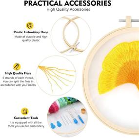 img 1 attached to 🪡 Magicfly Embroidery Starter Kit: 4 Sets with Patterns, Instructions, and Tools for Beginners and Adults