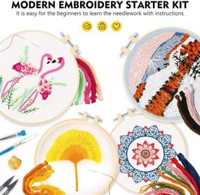img 2 attached to 🪡 Magicfly Embroidery Starter Kit: 4 Sets with Patterns, Instructions, and Tools for Beginners and Adults