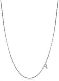 img 4 attached to Zirconia Monogram Sideways Initial Necklace for Boys - Trendy Jewelry
